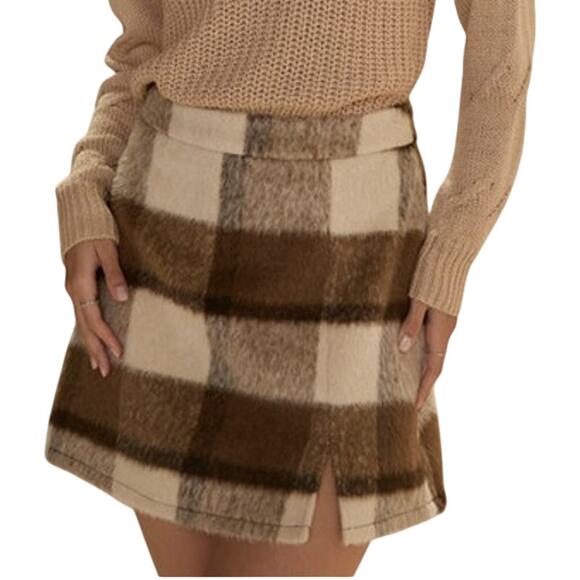 Francesca's Dresses & Skirts - Francesca's Blue Rain Kaitlin Plaid Mini Skirt Size XS